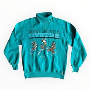 Vintage 90’s Large Montana Rocky Mountain Oysters Ski Graphic Sweatshirt USA